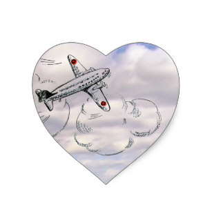 307x307 Airplane Drawing Stickers Zazzle - Vintage Airplane Drawing