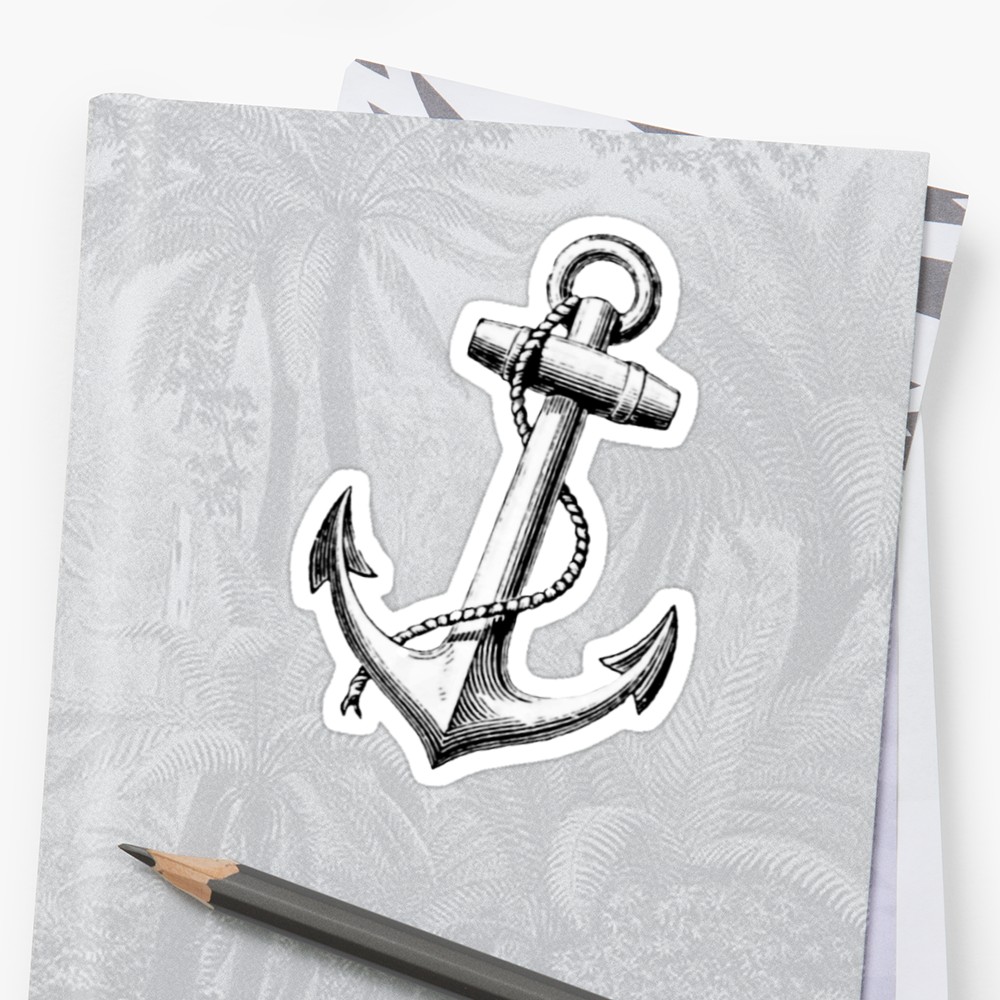 1000x1000 Vintage Anchor Stickers - Vintage Anchor Drawing