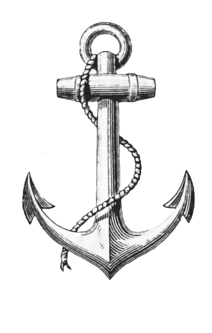 832x1304 free vintage clip art of an anchor and an anchor with a dolphin - Vintage Anchor Drawing