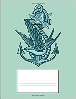 260x338 Blue Vintage Anchor Graph Ruled Composition - Vintage Anchor Drawing