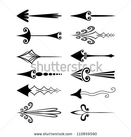 450x470 Vector Set Of Vintage Arrows - Vintage Arrow Drawing