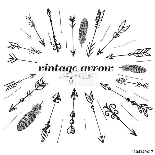 500x500 Vintage Arrow On A White Background Stock Image And Royalty Free - Vintage Arrow Drawing
