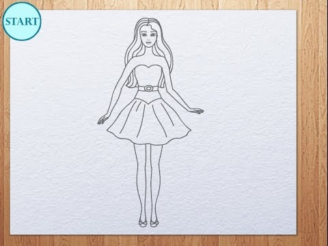 480x360 How To Draw Barbie - Vintage Barbie Drawing