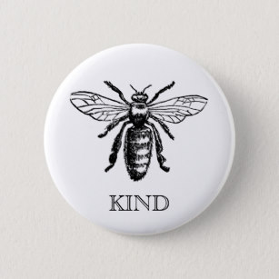 307x307 vintage bee buttons pins - Vintage Bee Drawing