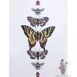 300x300 Vintage Butterfly Insect Bee Drawing Illustration Watercolour - Vintage Bee Drawing