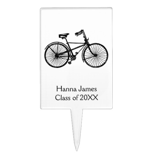 540x540 vintage bicycle drawing graduation cake topper - Vintage Bicycle Drawing