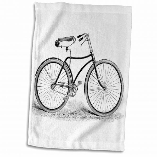 600x600 rose black and white vintage bicycle pen and ink drawing - Vintage Bicycle Drawing