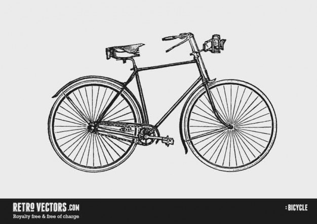 626x443 Vintage Bicycle Drawing Vector Images - Vintage Bike Drawing