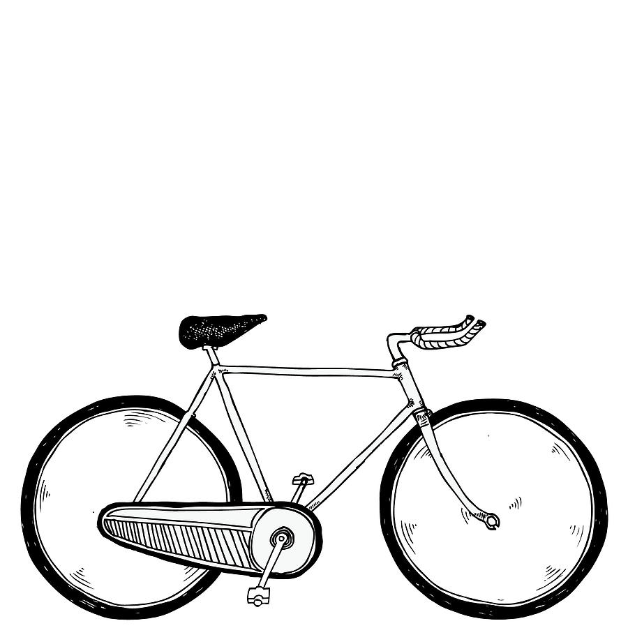 900x900 Vintage Bike Drawing - Vintage Bike Drawing