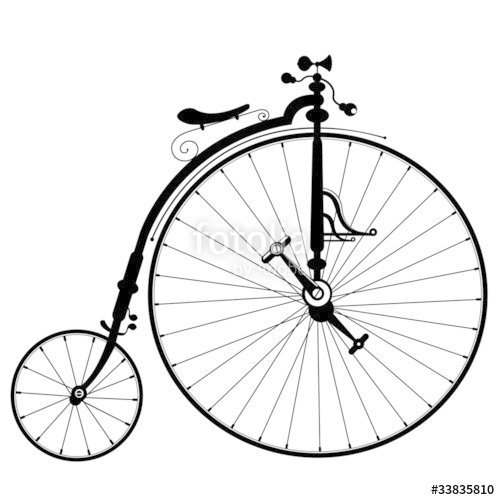 500x500 Old Bicycle Drawing Stock Image And Royalty Free Vector - Vintage Bike Drawing