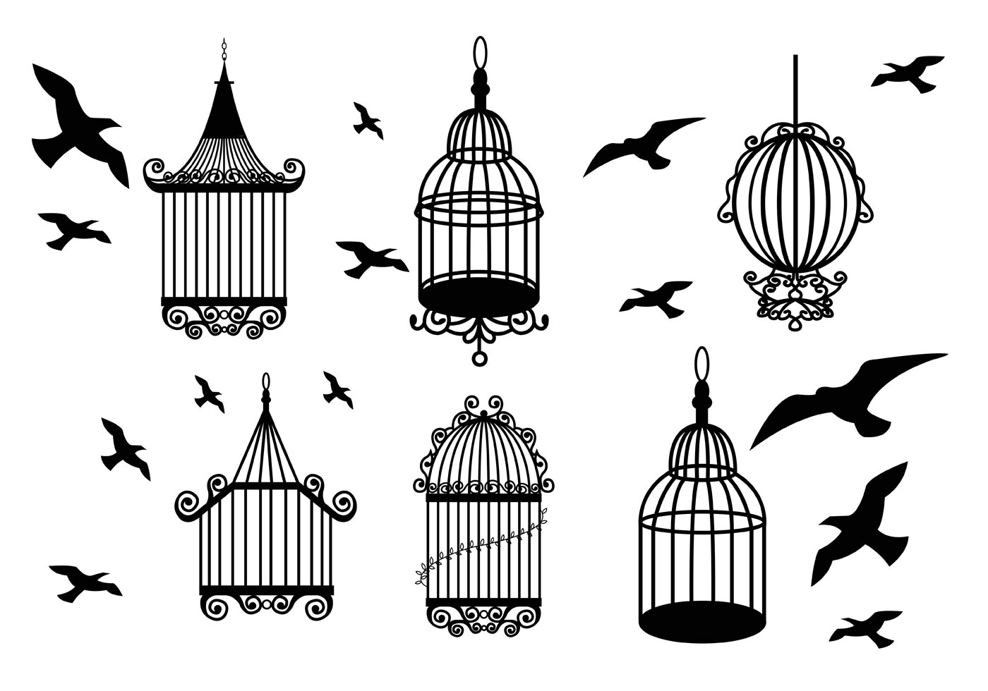 1400x980 vintage bird cage - Vintage Bird Cage Drawing
