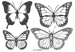 286x200 Vintage Butterfly Free Vector Art - Vintage Butterfly Drawing