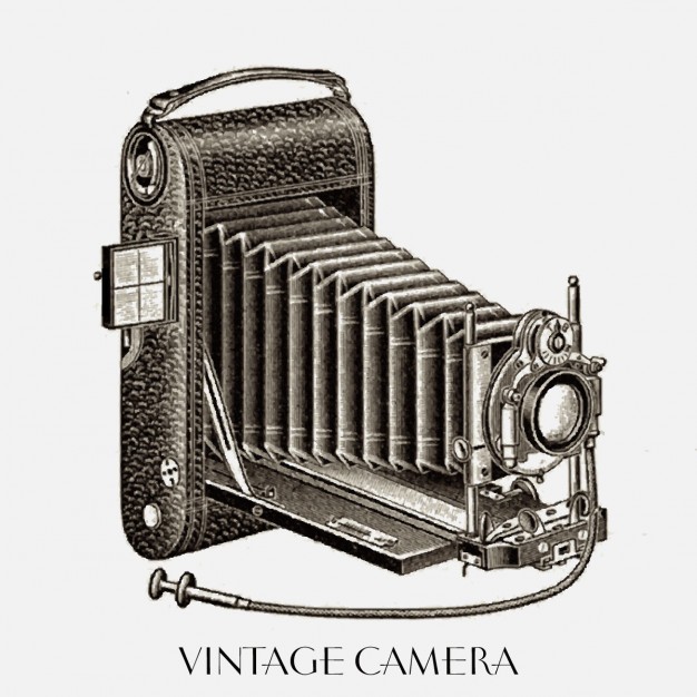 626x626 Nice Drawing Of A Vintage Camera Vector Free Download - Vintage Camera Drawing