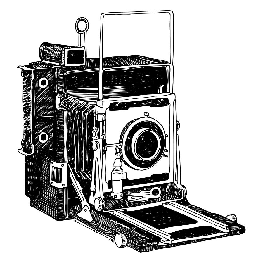 900x900 Old Timey Vintage Camera Drawing - Vintage Camera Drawing