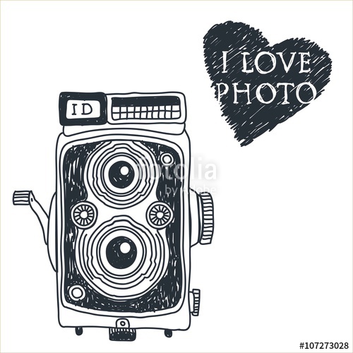 500x500 Vintage Camera Hand Draw Style Stock Image And Royalty Free - Vintage Camera Drawing