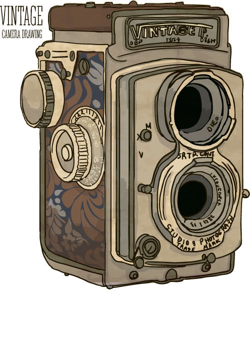 500x699 Vintage Camera Hand Drawing Vectors Set Free Download - Vintage Camera Drawing