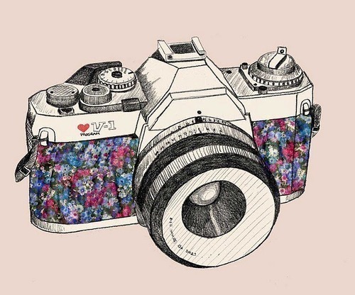 500x416 Camera Drawing Tumblr Uploaded - Vintage Camera Drawing Tumblr