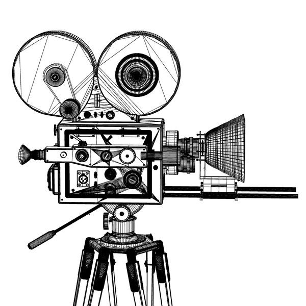 600x600 Film Drawing Cinema Camera For Free Download - Vintage Camera Drawing Tumblr