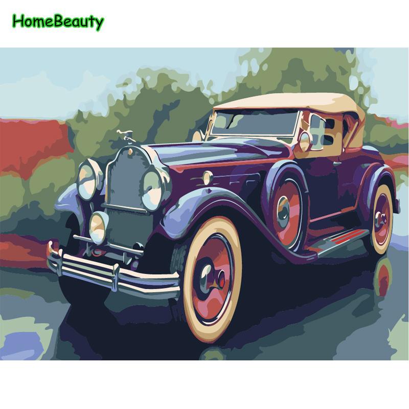 800x800 diy acrylic paints coloring - Vintage Car Drawing