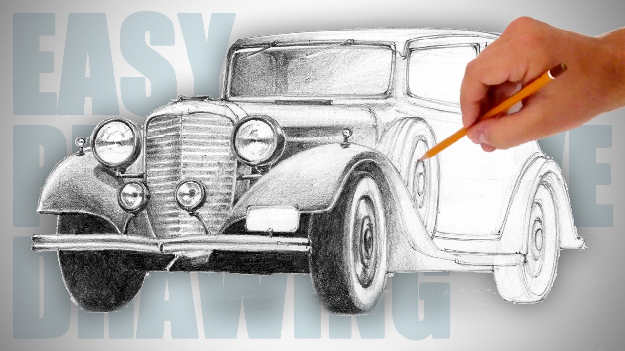 Easy Vintage Car Sketch