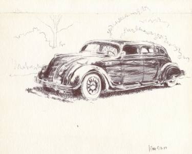 375x302 Old Car Drawing - Vintage Car Drawing