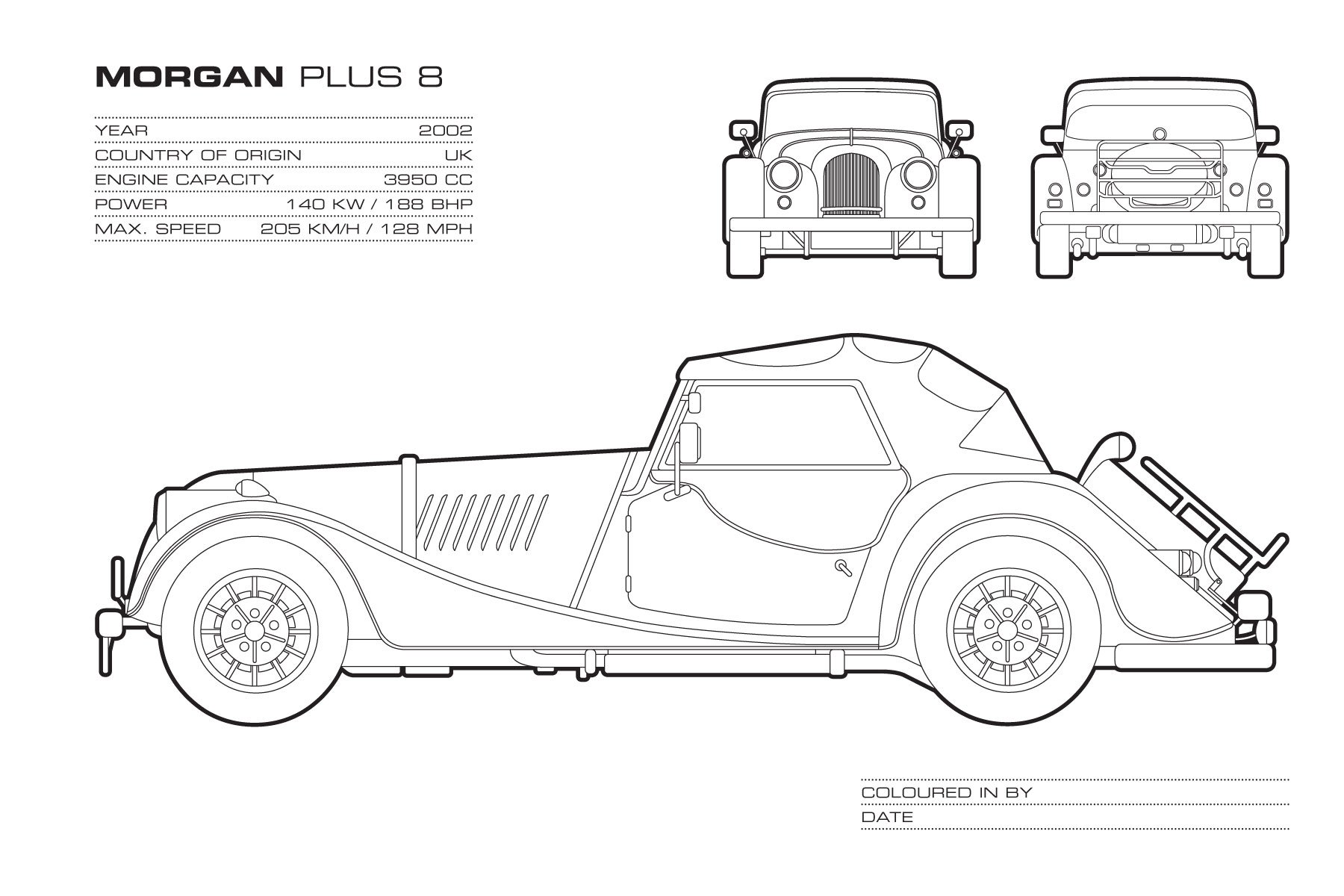1800x1200 Classic Car Colouring Book Chez Pitchall, Adam - Vintage Car Line Drawings