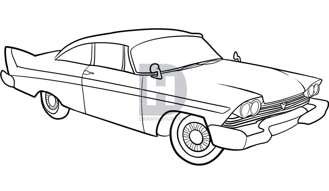 Vintage Car Line Drawings at PaintingValley.com | Explore collection of ...