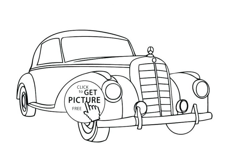 728x536 How To Draw Classic Car Coloring Pages Disney Cars Printable - Vintage Car Line Drawings
