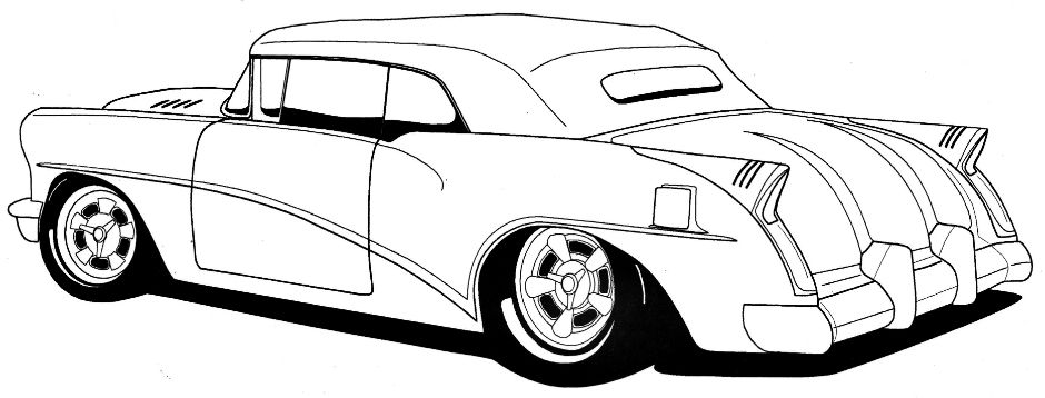 940x358 Line Drawing Of Old Cars Hot Rods Sacramentoclassic Carsmuscle - Vintage Car Line Drawings