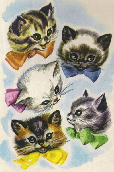 400x600 cat drawing kitties cats, vintage cat, cat art - Vintage Cat Drawing