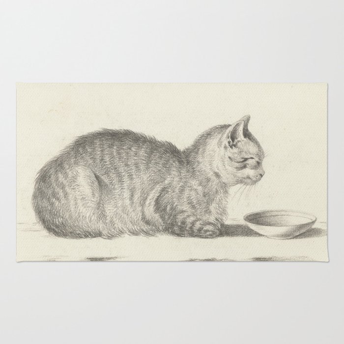 700x700 Vintage Cat Drawing, Rug - Vintage Cat Drawing