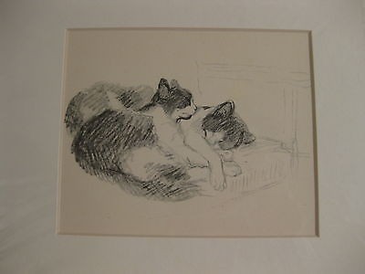 400x300 Vintage Cat Drawing Sketch - Vintage Cat Drawing