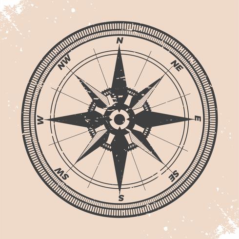 490x490 Vintage Compass Illustration - Vintage Compass Drawing
