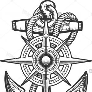 300x300 vintage old antique wind rose nautical compass vector arenawp - Vintage Compass Drawing