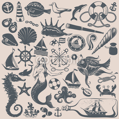 400x400 Vintage Drawings Of Nauticali Illustrations Buy Photos Ap - Vintage Drawings