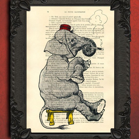 570x571 circus elephant elephant art print bellboy drawing elephant etsy - Vintage Elephant Drawing