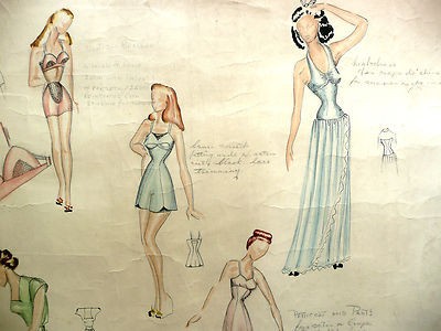400x300 Vintage Lingerie Fashion Drawings, Nottingham College Of Art - Vintage Fashion Drawings