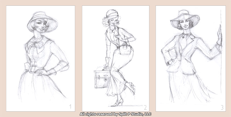 800x406 Vintage Fashion Inspired Sketches - Vintage Fashion Drawings