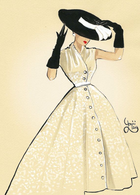 570x796 Vintage Fashion Illustration Be Inspirational Manerz - Vintage Fashion Drawings