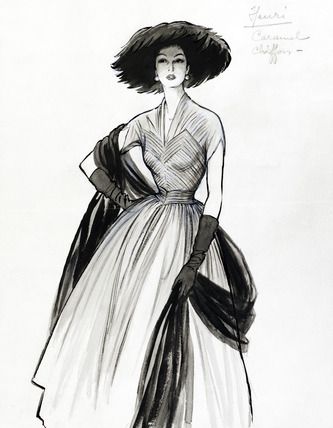 333x428 vintage fashion sketches fashion sketch - Vintage Fashion Drawings