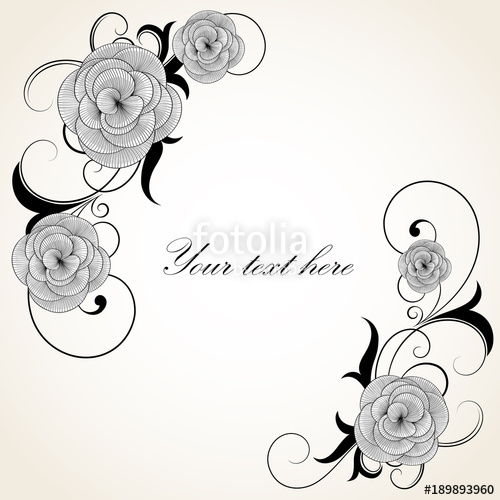 500x500 hand drawing vintage floral frame element for design stock - Vintage Floral Drawing