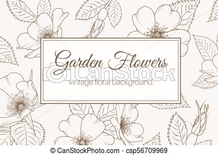 450x319 wild rose garden flowers vintage background brown wild rose rosa - Vintage Floral Drawing