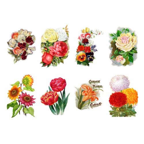 500x500 Stickers - Vintage Flower Drawing