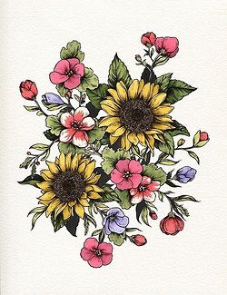 250x325 temporary tattoo vintage floral various - Vintage Flower Drawing