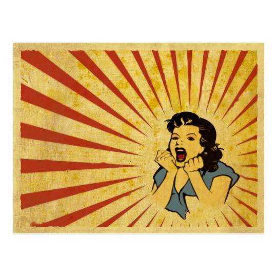 540x540 postcard with cool vintage girl drawing - Vintage Girl Drawing