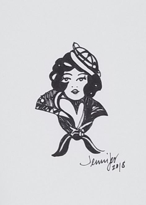 472x663 Vintage Sailor Girl Drawing - Vintage Girl Drawing