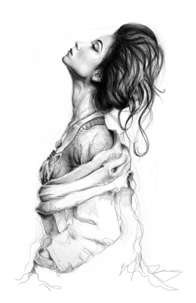 400x619 Draw, Girl, Style, Vintage - Vintage Girl Drawing