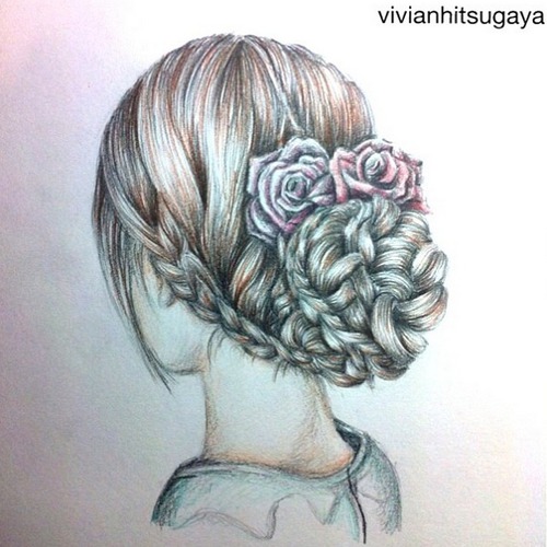 500x500 Vintage Girl Drawing Tumblr - Vintage Girl Drawing