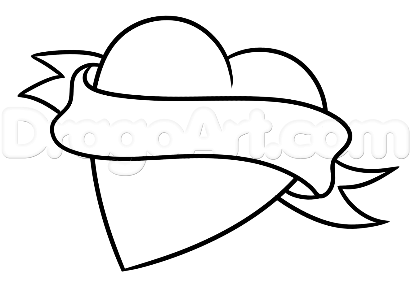 1325x911 Draw A Vintage Heart, Step - Vintage Heart Drawing