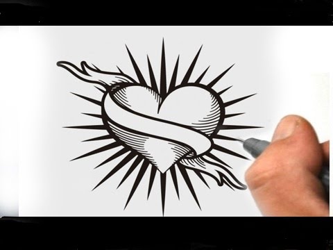 480x360 Drawing A Vintage Heart Tattoo Design - Vintage Heart Drawing